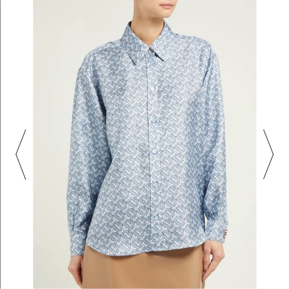 BURBERRY monogram print silk shirt